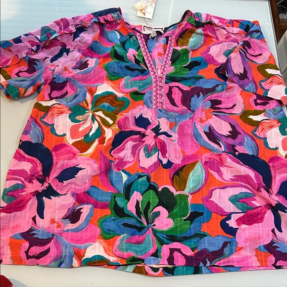 Johnny Was Tops - NWT Gorgeous colors Vibrant Floral top Johnny Was